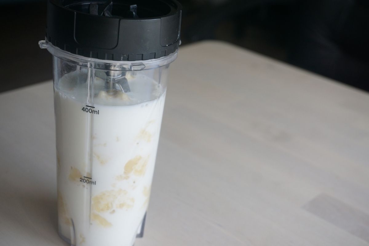 Banana & Milk In Blender Jar