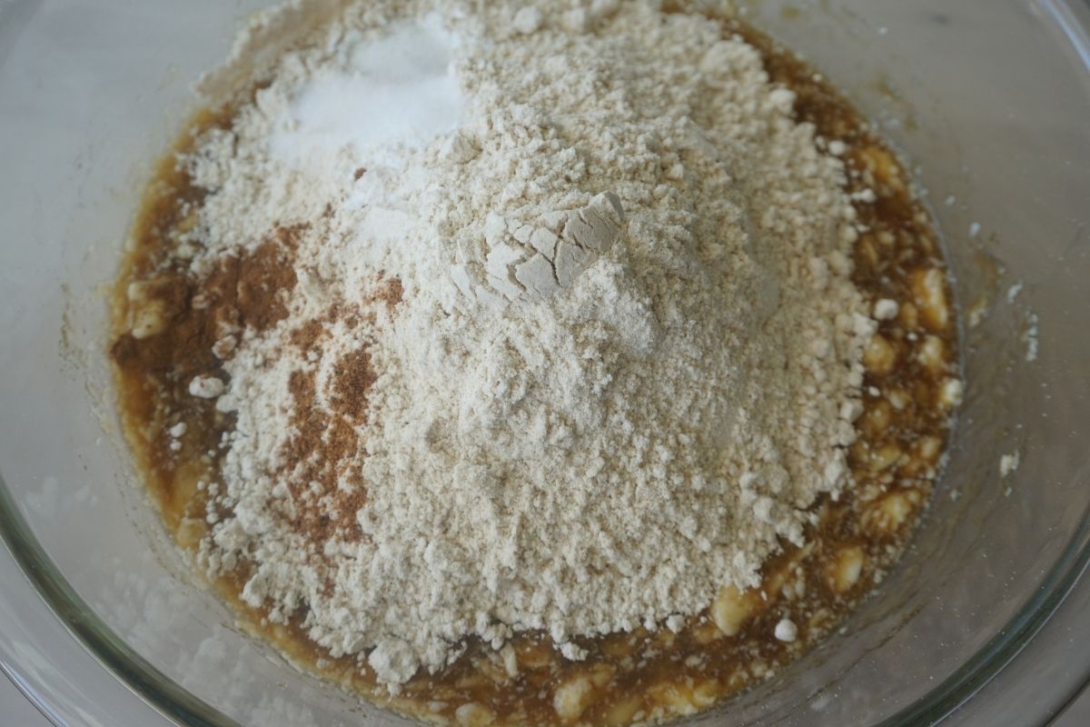 Dry Ingredients added to Wet