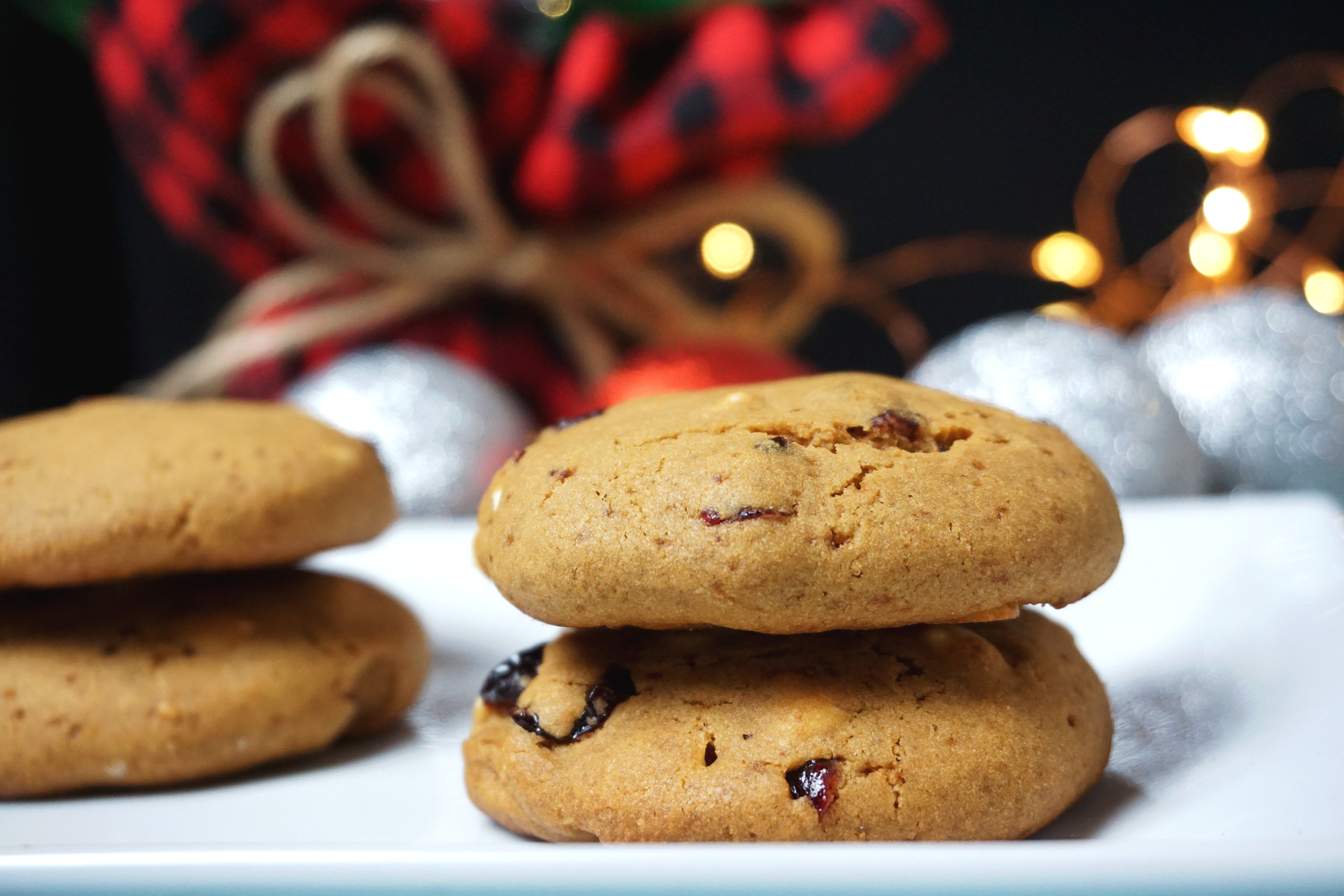 Healthy, Soft, White Chocolate Cranberry Cookies