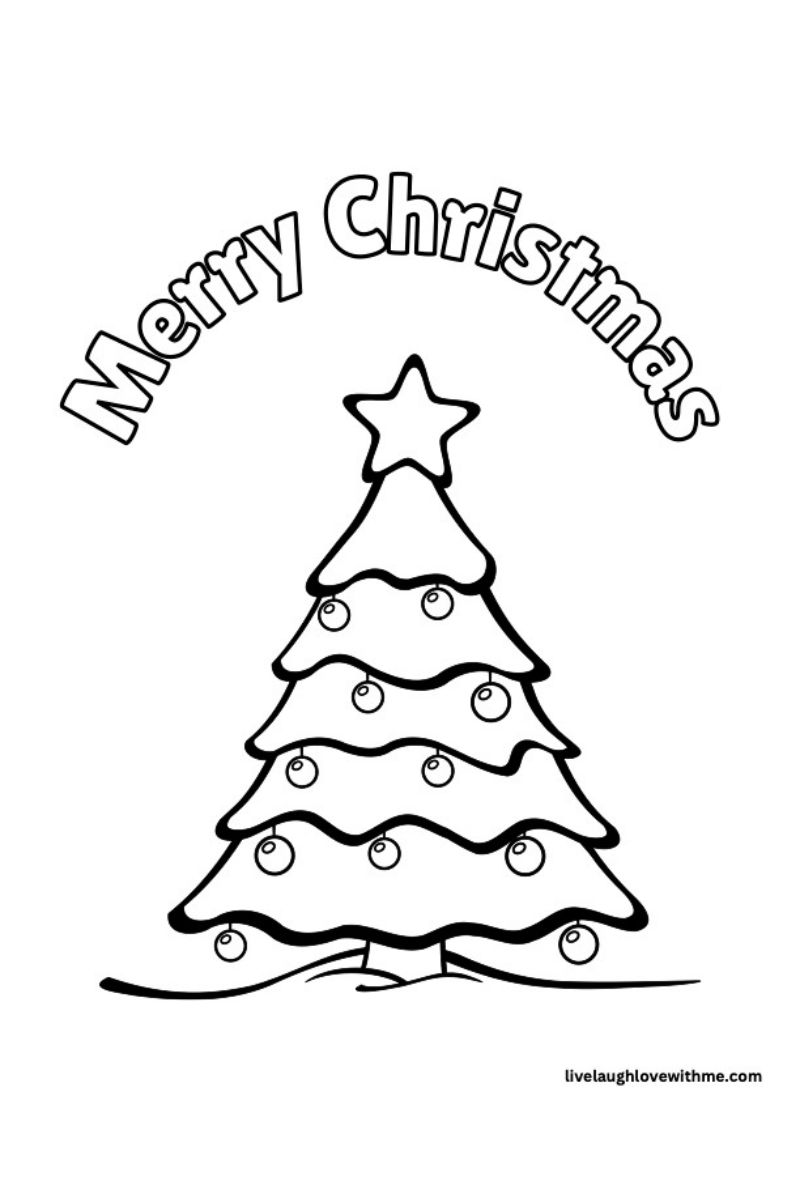 Merry Christmas sign and christmas tree.