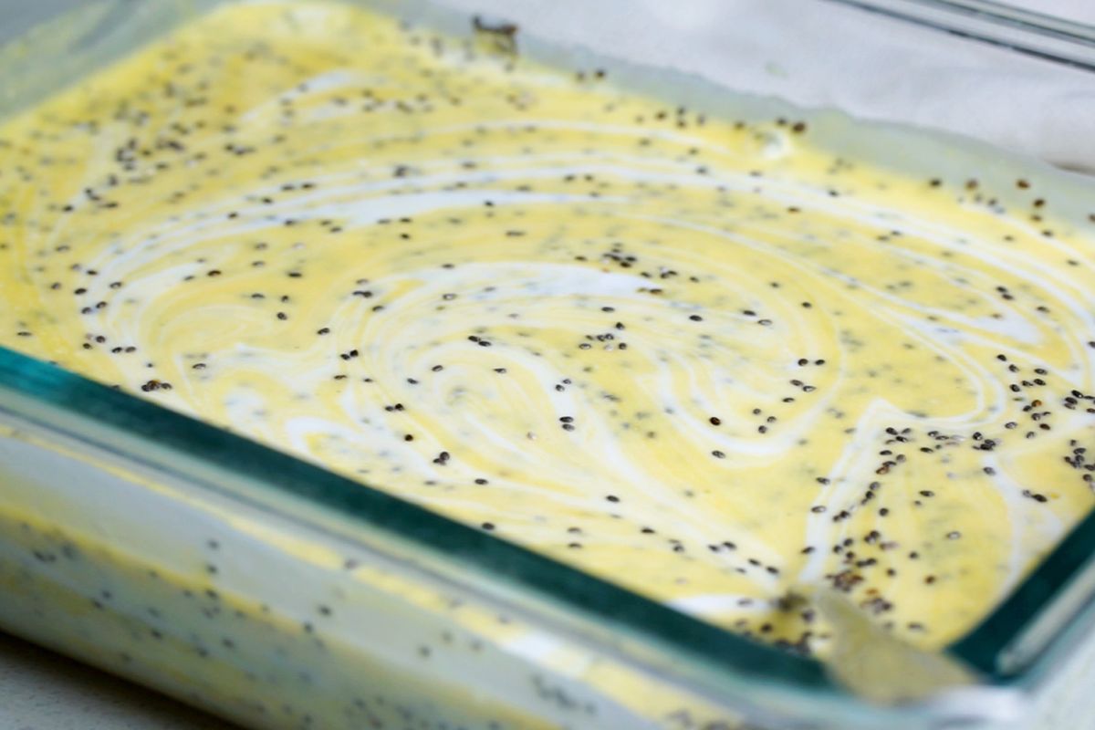 All ingredients are mixed in the bowl.